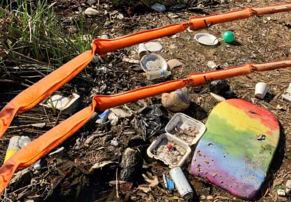 Trash on the ground in a wilderness area